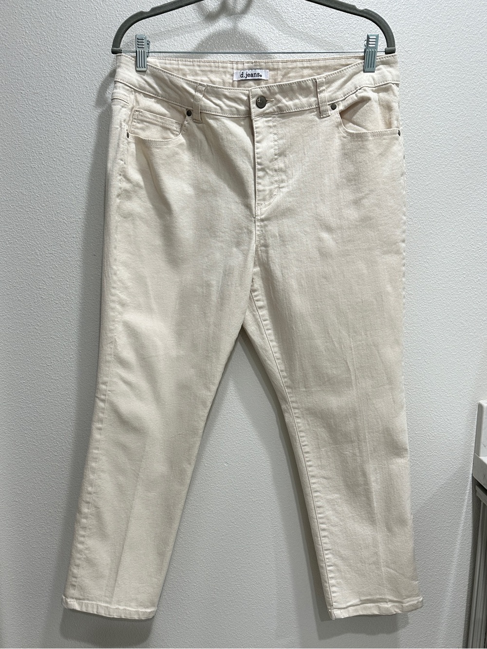 d. jeans Cream Straight-Leg High Waist Jeans